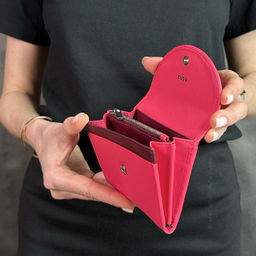 Кошелек кожаный DuDu серии Malaga | малиновый - Dudubags фото 6