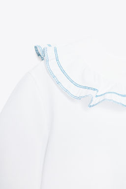 T-SHIRT WITH PETER PAN COLLAR - Zara фото 8
