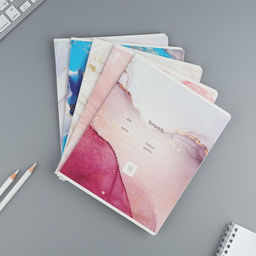 Тетрадь 18 листов в линию Мрамор, обложка мелованный картон, 5 видов МИКС - Artfox study фото 3