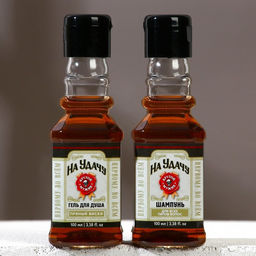 Подарочный набор косметики «На удачу», гель для душа и шампунь для волос во флаконах виски, 2×100 мл, Чистое счастье