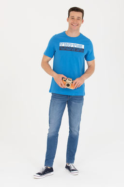 Erkek Saks Bisiklet Yaka Ti__rt