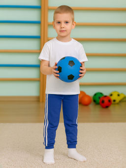 Штанишки детские васильковые с лампасами