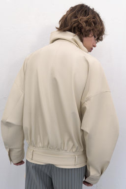 CHAQUETA BOMBER EFECTO PIEL / Crema - Zara фото 12