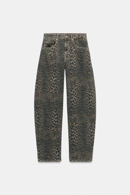 JEANS TRF BARREL ESTAMPADO ANIMAL / Leopardo - Zara фото 6
