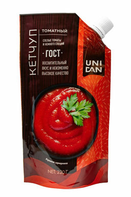 Кетчуп Томатный UNI DAN 230г дой-пак