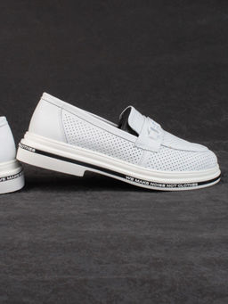 03-PDD170-1 WHITE Лоферы женские (натуральная кожа) - Фабричный китай фото 15