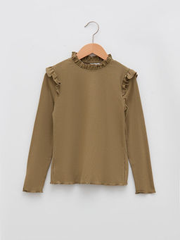 Yar?m Bal?k?? Yaka Basic Uzun Kollu K?z ?ocuk Ti??rt