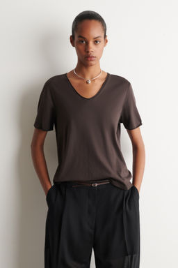 CAMISETA ALGOD?N LIGERO CUELLO EN U - H&m фото 3