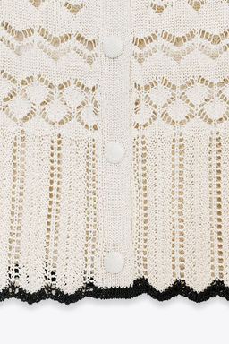 POINTELLE KNIT SHORT SLEEVE CARDIGAN - Zara фото 6