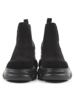 01-H23B-40B BLACK Ботинки демисезонные женские (натуральная замша, байка)