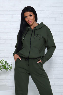 Костюм с брюками, футер с лайкрой 2-х нитка (00907, хаки)