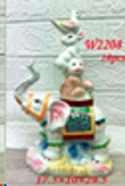 Статуэтка Пирамида: слон, обезьяна, заяц и птица 18х10х31 см / W2208А /уп 18/ - Галеонтрейд фото 2