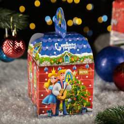 Подарочная коробка Бременские Музыканты, 12?12?17 см 1 шт.