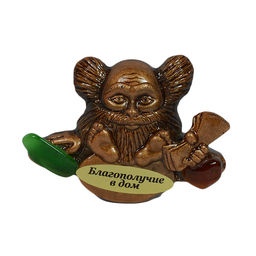 Магнит с самоцветами "Домовой" 70*50мм Радуга камня