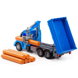 Профи, автомобиль бортовой с манипулятором инерционный (со светом и звуком) (синий) (в коробке) - Полесье фото 4