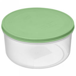 "Verona" Контейнер для продуктов пластмассовый "Botanica" 0,5л, д12,1см, h6см, круглый, гибкая крышка, зеленый, подходит для СВЧ (Россия)