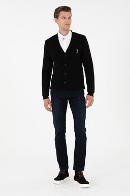 Мужской черный базовый трикотажный кардиган Неожиданная скидка в корзине - U.s. polo assn фото 4