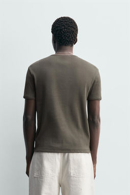 CAMISETA RIB B?SICA / Gris topo