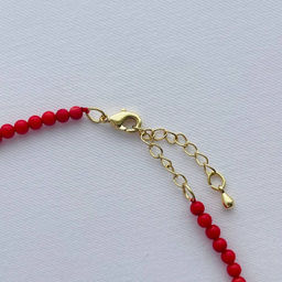 Бусы из красного Коралла со вставкой "Сердце" 43 см +