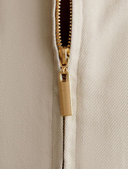 Бомбер Vilatte джинсовый на молнии бежевый  фото 4