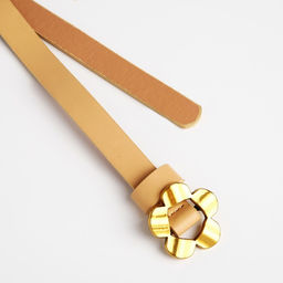 Ремень женский, ширина 1 см, пряжка металл, цвет бежевый - Simaland фото 2