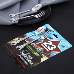 Столовые приборы 23 Февраля, ложка и вилка