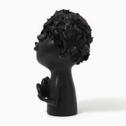 Бюст полистоун Фигура: Человек с сердцем, чёрная, 12?6.5?22 см