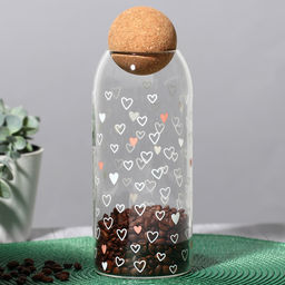 Банка для хранения сыпучих продуктов и круп Сердечки, 1000 мл - Дорого внимание фото 2