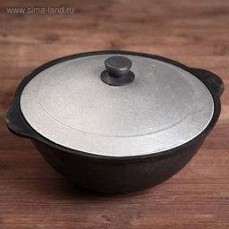 УЦЕНКА Казан чугунный, 3.5 л, плоское дно, нет крышки
