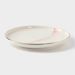 Тарелка керамическая пирожковая «Мрамор», d=15 см, цвет розовый