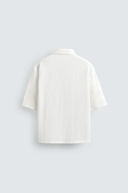 CAMISA POLO SEERSUCKER RELAXED FIT / Blanco - Zara фото 7