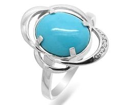 Кольцо из серебра бирюза пресс., СПН4010