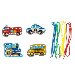 Шнуровка в коробке «Машины», 4 шт., МИКС