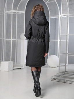 25105 Плащ утепл. черный - Dizzyway фото 3