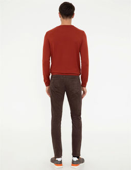 A__k Kahverengi Slim Fit Kanvas Pantolon - Pierre cardin фото 4