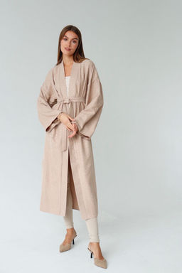 Кимоно длинное бежевое в горох - Martichelli фото 13