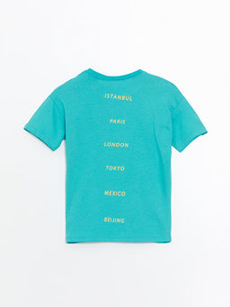 Bisiklet Yaka K?sa Kollu Bask?l? Erkek Bebek Ti??rt