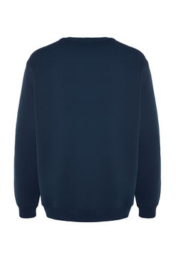 TRENDYOL MAN Indigo Regular/Normal Kesim Arma Nak?sl? Ici Polar/S?cak Tutan Sweatshirt TMNAW24SW00127 - Trendyolmilla фото 8