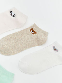 Bask?l? Kad?n Patik ?orap 5li