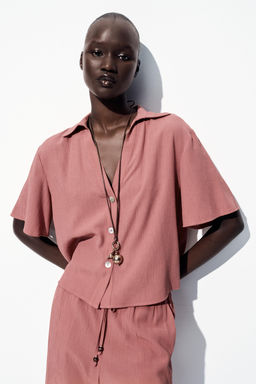 CREASED-EFFECT SHORT SLEEVE SHIRT - Zara фото 14