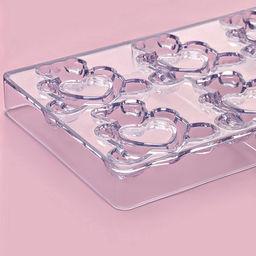 Форма конфет и шоколада Влюблённые мишки, 28?14 см, 8 ячеек, прозрачная