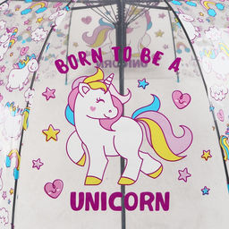 Зонт - трость детский «Яркий единорог», полуавтоматический, 8 спиц, R=44/57 см, d=88 см, МИКС