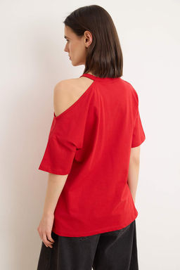 Siyah Duz Oversize Bisiklet Yaka Dusuk Kol K?sa %100 Pamuk Orme T-Shirt TWOSS26TS00204 - Trendyolmilla фото 8
