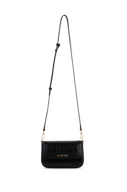 Женская черная сумка через плечо из крокодиловой кожи - U.s. polo assn фото 6