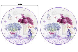 Набор тарелок для десертов 2 пр. 19*19*2 см "Лаванда" NEW BONE CHINA