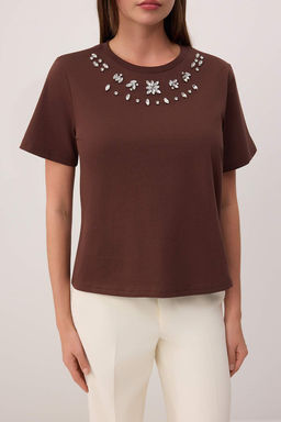 Beyaz Regular/Normal Kal?p Aksesuar Detayl? Tok %100 Pamuk Orme T-Shirt TWOSS26TS00007 - Trendyolmilla фото 15