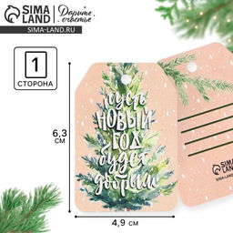 Цена за 20 шт. Шильдик новогодний на подарок «Пожелание», 4.5×6 см