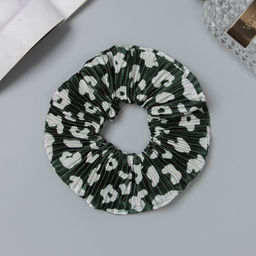 Цена за 3 шт. Резинка для волос «Орбита», жатка пятна, 12 см, зелёная