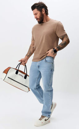 Джинсы муж. F611-0181 l.blue