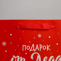 Цена за 2 шт. Пакет подарочный новогодний ламинированный Подарок от Деда Мороза, ML 23?27?11.5 см